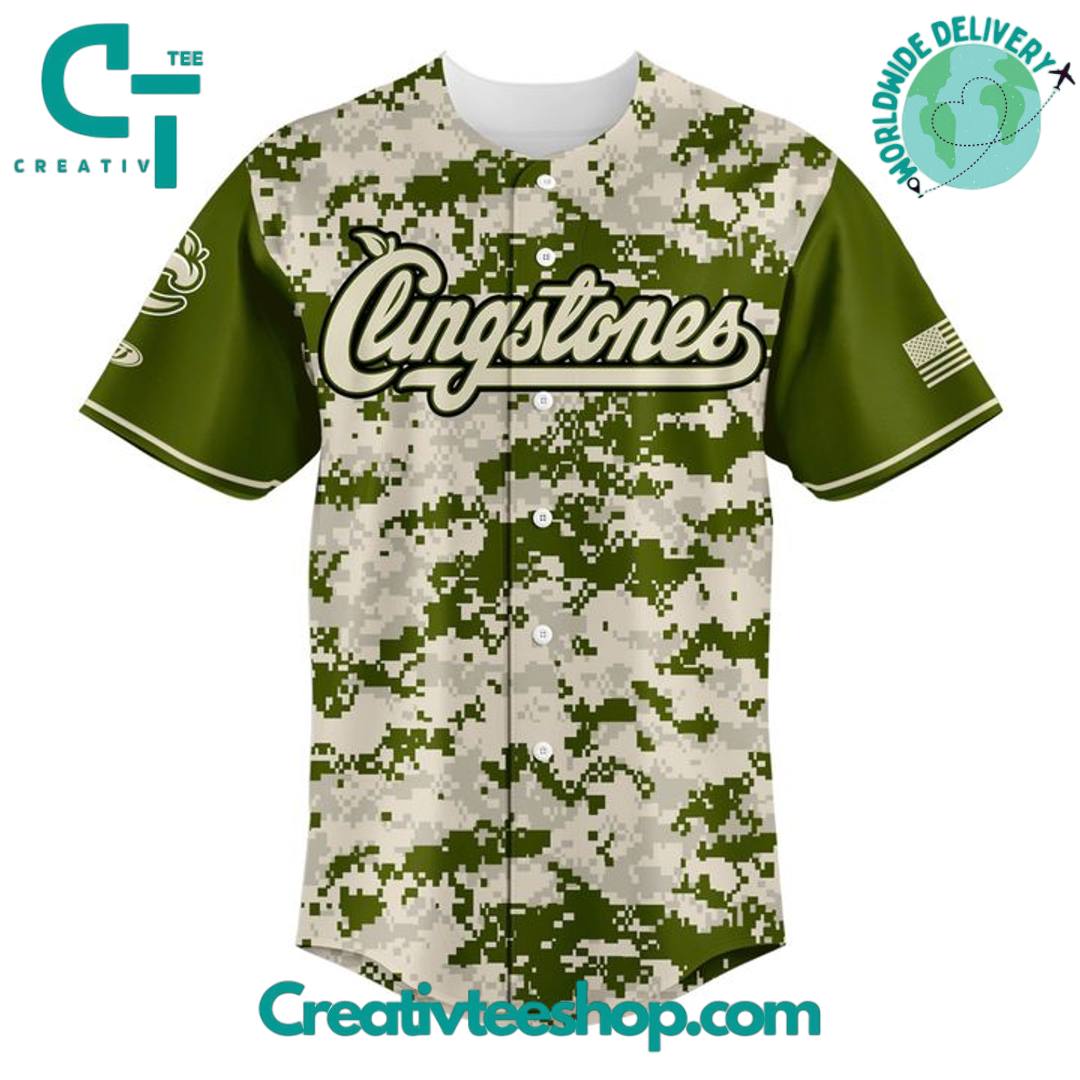 Columbus Clingstones X Military Night 2025 Personalized Baseball Jersey - Image 2