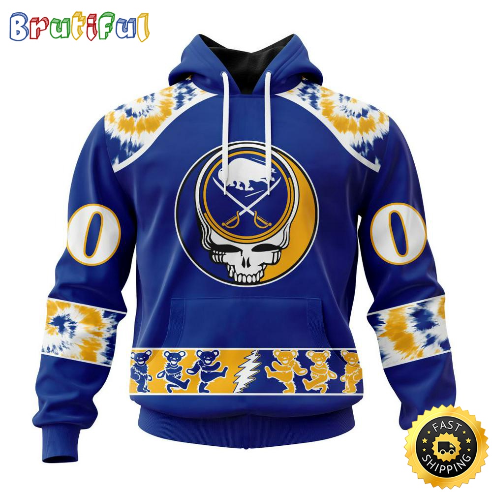 Customized Nhl Buffalo Sabres Hoodie Special Grateful Dead Skull All Over Print 3D Hoodie Unisex Hoodie Tshirt