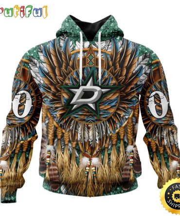 Customized Nhl Dallas Stars Hoodie Special Native Costume Design 3D Hoodie Unisex Tshirt Hoodie