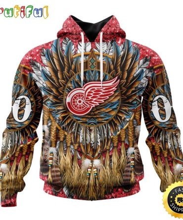 Customized Nhl Detroit Red Wings Hoodie Special Native Costume Design 3D Hoodie Unisex Tshirt Hoodie