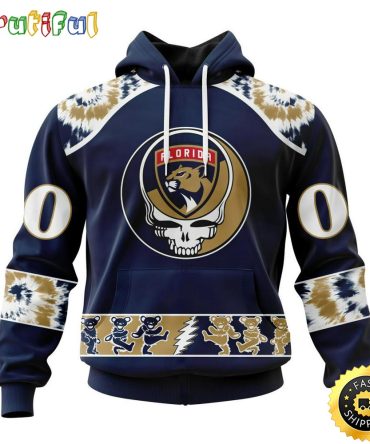 Customized Nhl Florida Panthers Hoodie Special Grateful Dead Skull All Over Print 3D Hoodie Unisex Hoodie Tshirt