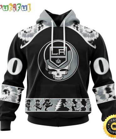 Customized Nhl Los Angeles Kings Hoodie Special Grateful Dead Skull All Over Print 3D Hoodie Unisex Hoodie Tshirt