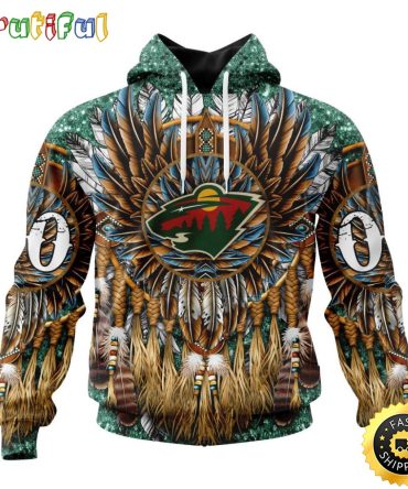 Customized Nhl Minnesota Wild Hoodie Special Native Costume Design 3D Hoodie Unisex Tshirt Hoodie