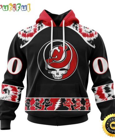 Customized Nhl New Jersey Devils Hoodie Special Grateful Dead Skull All Over Print 3D Hoodie Unisex Hoodie Tshirt