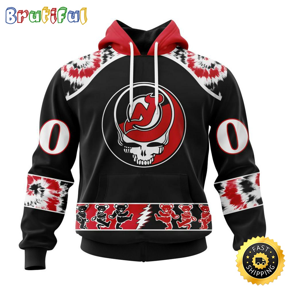 Customized Nhl New Jersey Devils Hoodie Special Grateful Dead Skull All Over Print 3D Hoodie Unisex Hoodie Tshirt