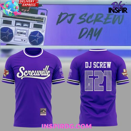 Dj Screw Screwville 621 Purple Baseball Edition T-Shirt