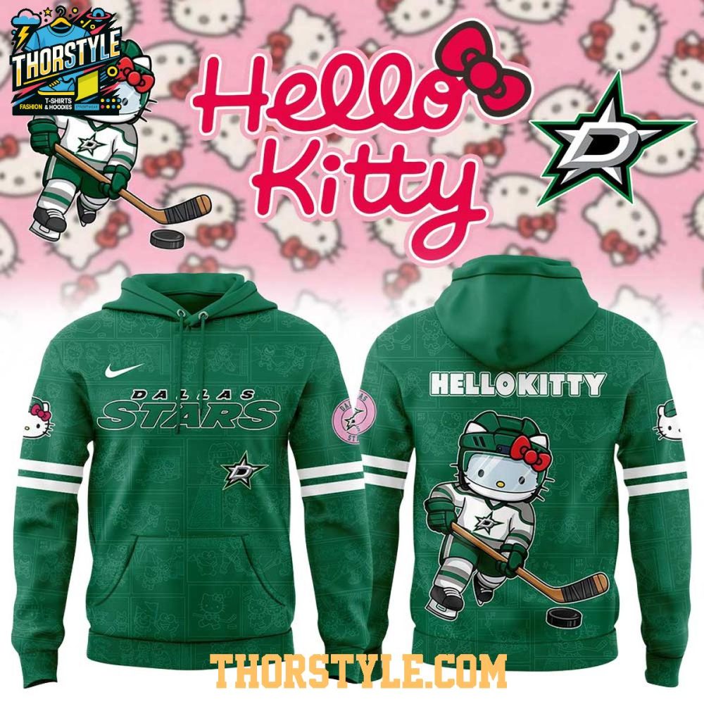 Dallas Stars Hello Kitty 2025 Celebrating 50Th Anniversary Hoodie T-Shirt