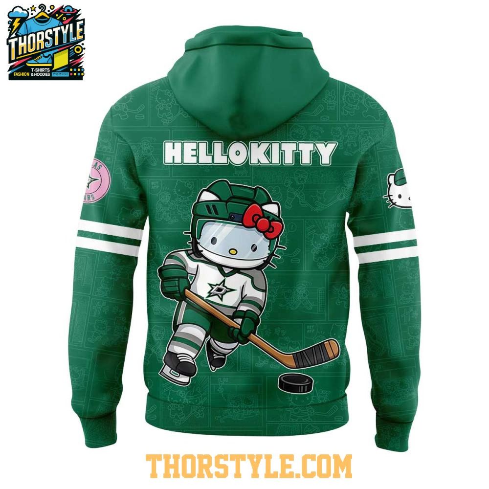 Dallas Stars Hello Kitty 2025 Celebrating 50Th Anniversary Hoodie T-Shirt - Image 3