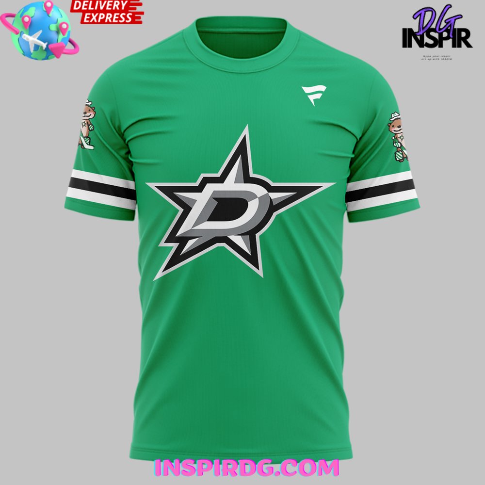 Dallas Stars Oettinger White Away Special Green T-Shirt - Image 2