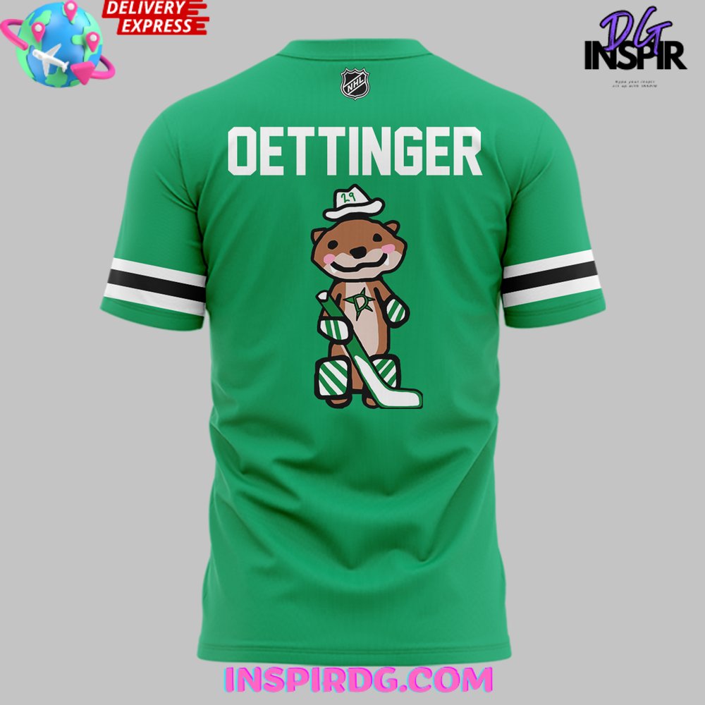Dallas Stars Oettinger White Away Special Green T-Shirt - Image 3