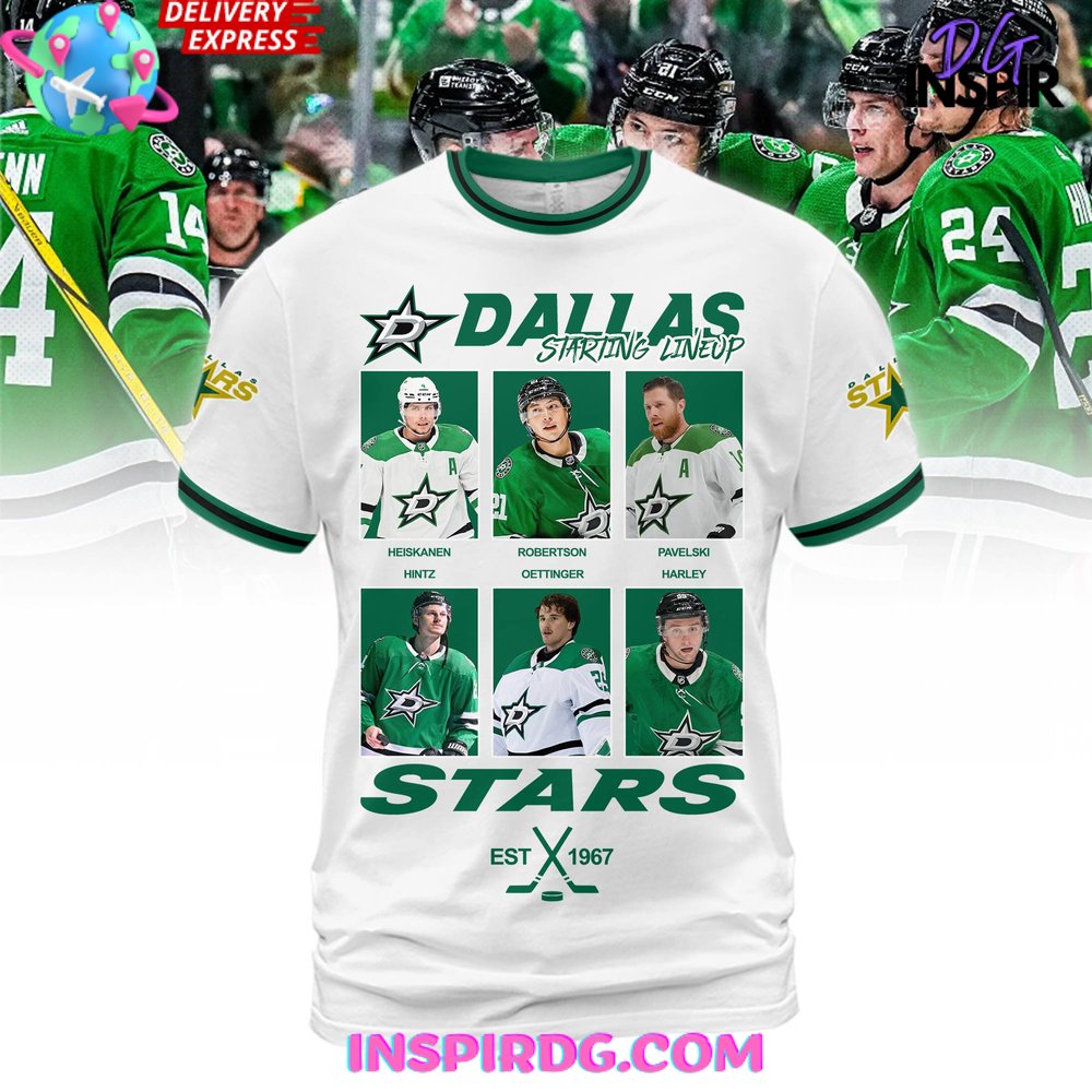 Dallas Stars Staring Line Up Premium Shirt - Image 3