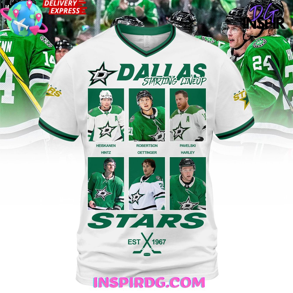 Dallas Stars Staring Line Up Premium Shirt - Image 4