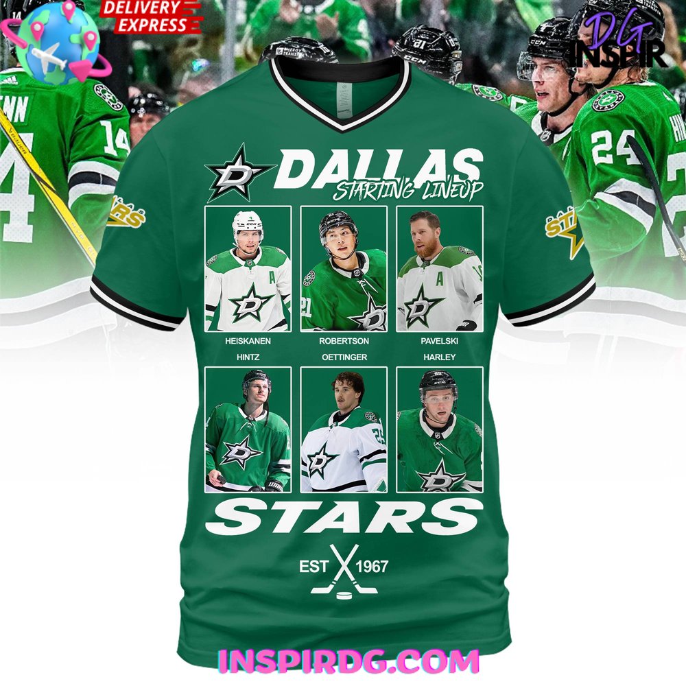 Dallas Stars Staring Line Up Premium Shirt - Image 9