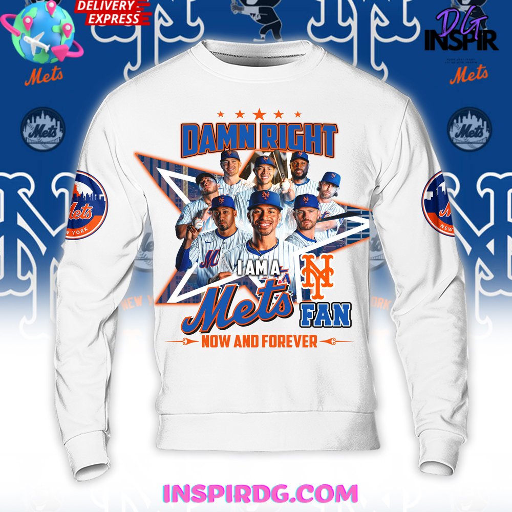 Damn Right New York Mets Fan Forever Premium Shirt - Image 4