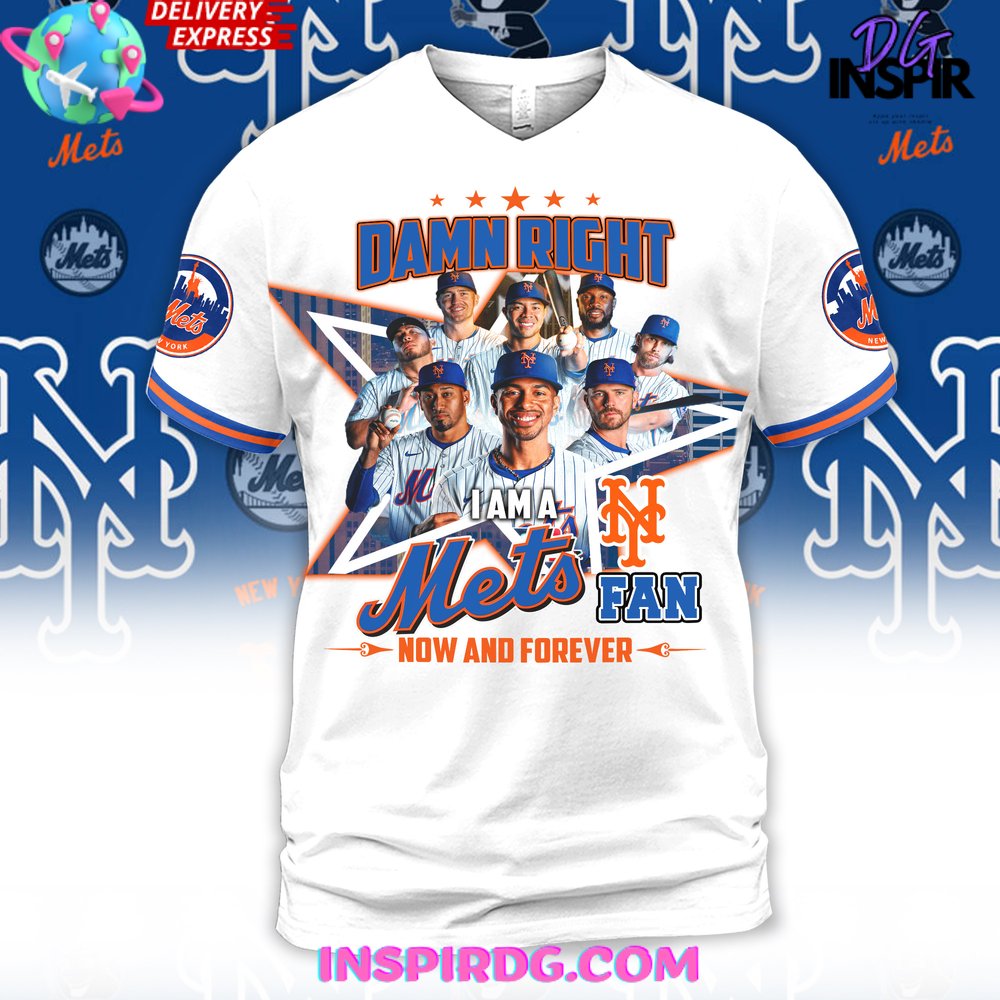 Damn Right New York Mets Fan Forever Premium Shirt - Image 7