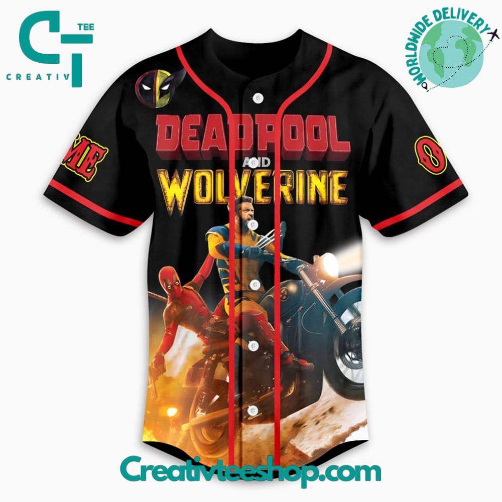 Deadpool X Wolverines Its Hero Time Baseball Jersey - Image 2