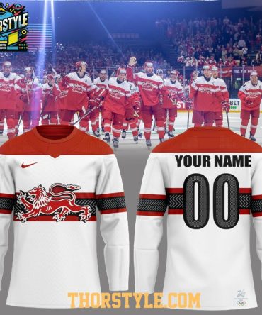 Denmark Team 2026 Olympic Celebrate Personalized Hockey Jersey White