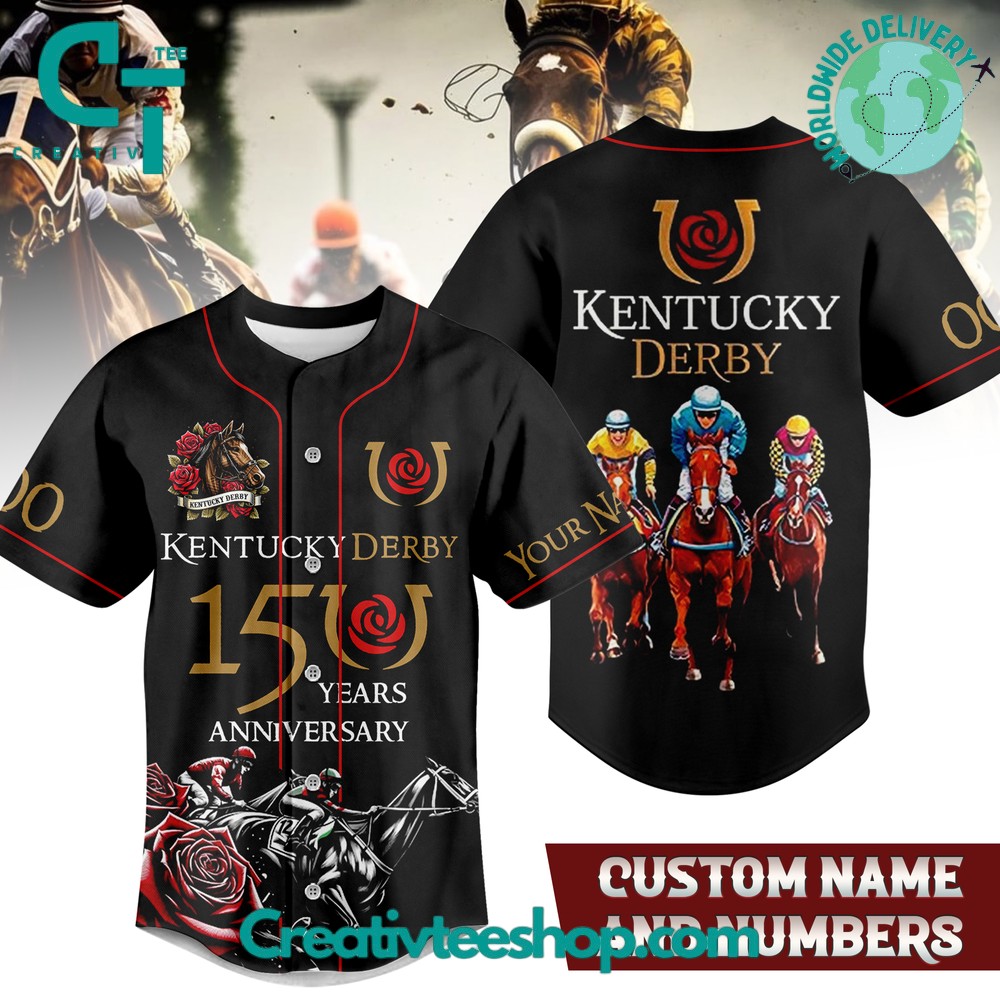 Derby Kentucky 150 Years Anniversary Baseball Jersey