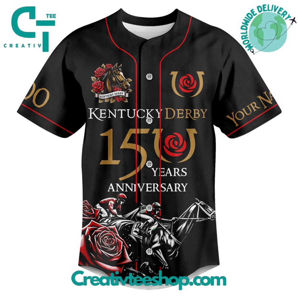 Derby Kentucky 150 Years Anniversary Baseball Jersey - Image 2