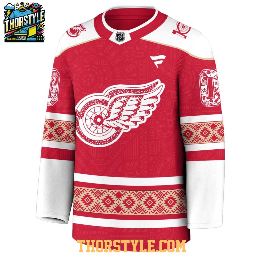 Detroit Red Wings Indigenous People Holiday 2025 Personalized Hockey Jersey - Image 2