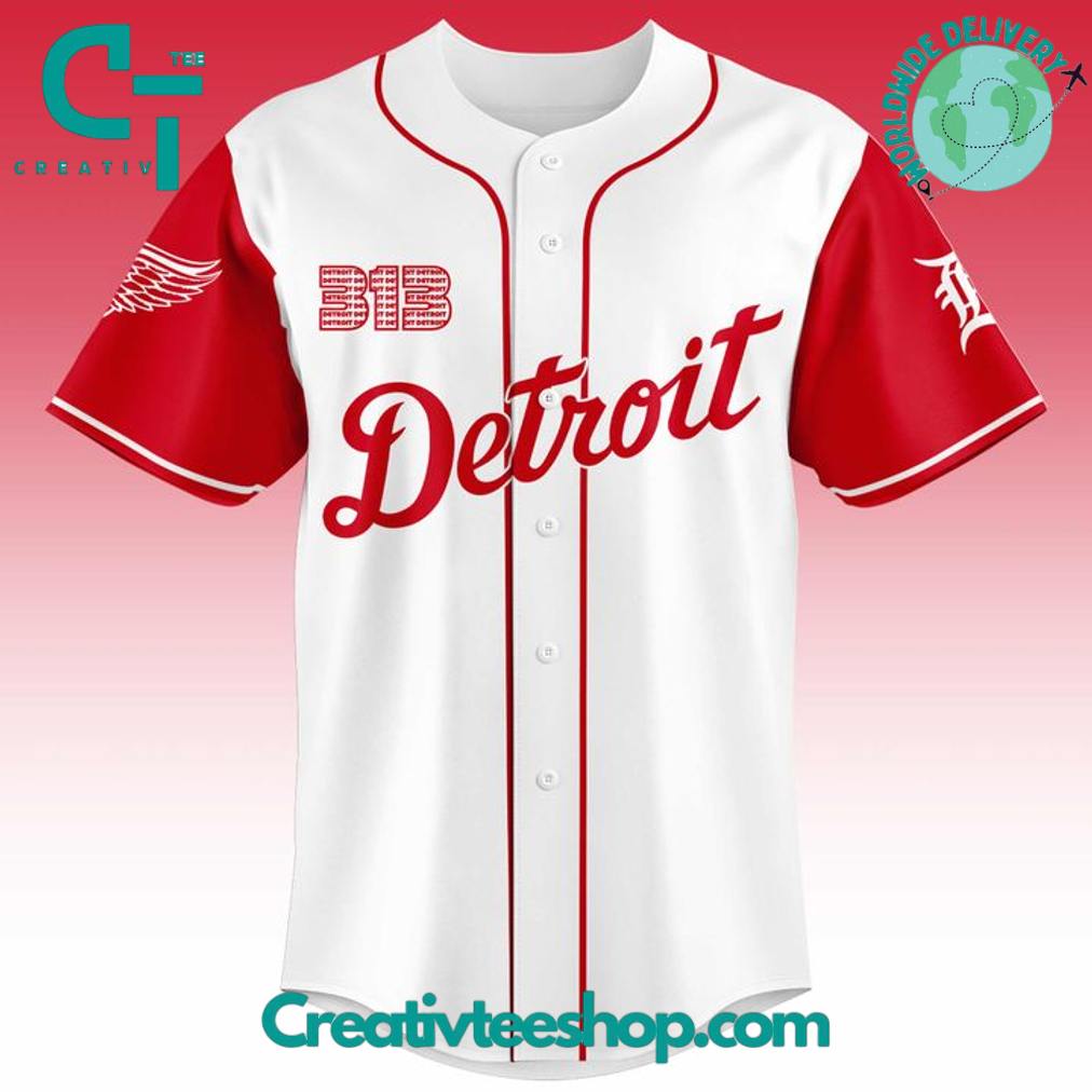 Detroit Red Wings Tigers Night Special Baseball Jersey - Image 2