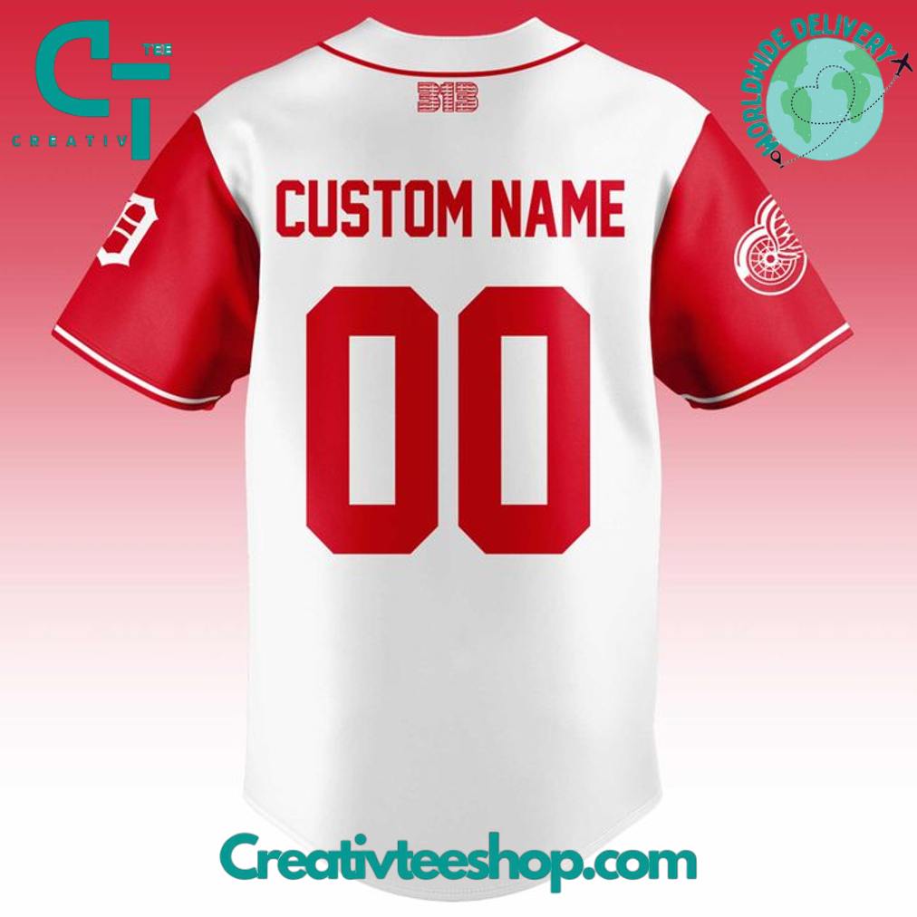 Detroit Red Wings Tigers Night Special Baseball Jersey - Image 3