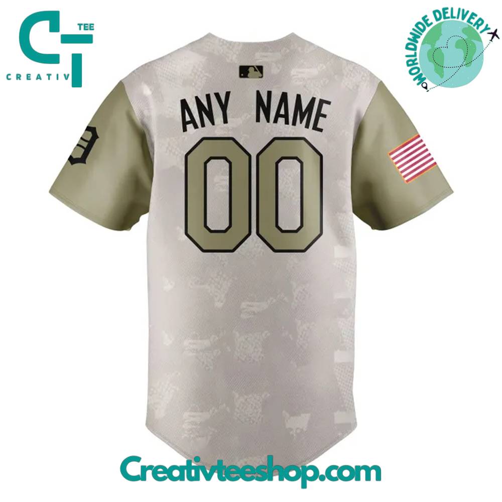 Detroit Tigers 2025 Armed Forces Day Camo Baseball Jersey - Image 3