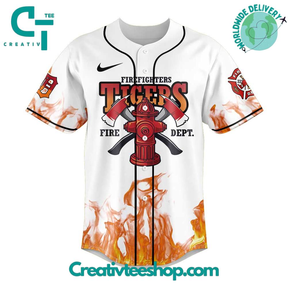 Detroit Tigers Firefighter Appreciation First Responders 2025 Special Baseball Jersey - Image 2