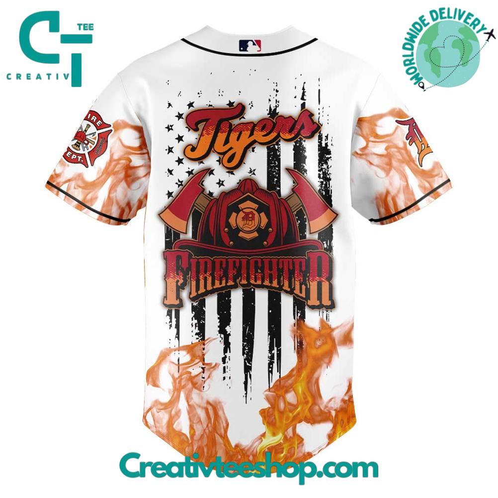 Detroit Tigers Firefighter Appreciation First Responders 2025 Special Baseball Jersey - Image 3