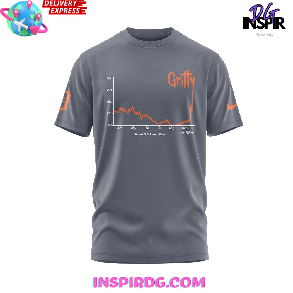 Detroit Tigers Gritty 2024 Gray T-Shirt - Image 2