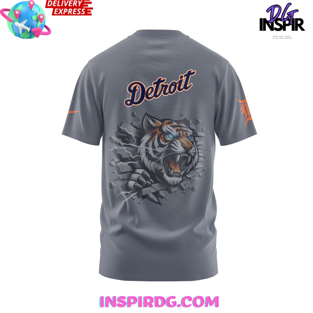 Detroit Tigers Gritty 2024 Gray T-Shirt - Image 3