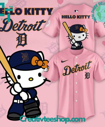 Detroit Tigers Hello Kitty Pink Jersey