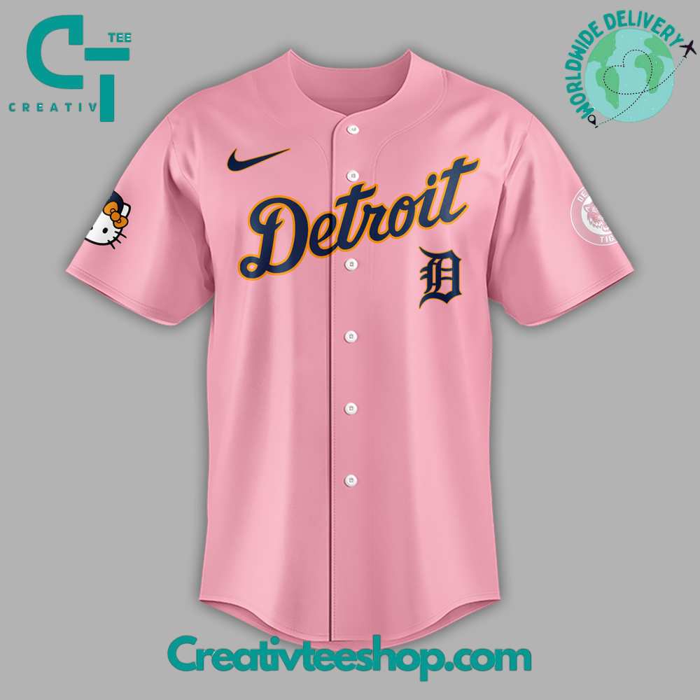 Detroit Tigers Hello Kitty Pink Jersey - Image 2