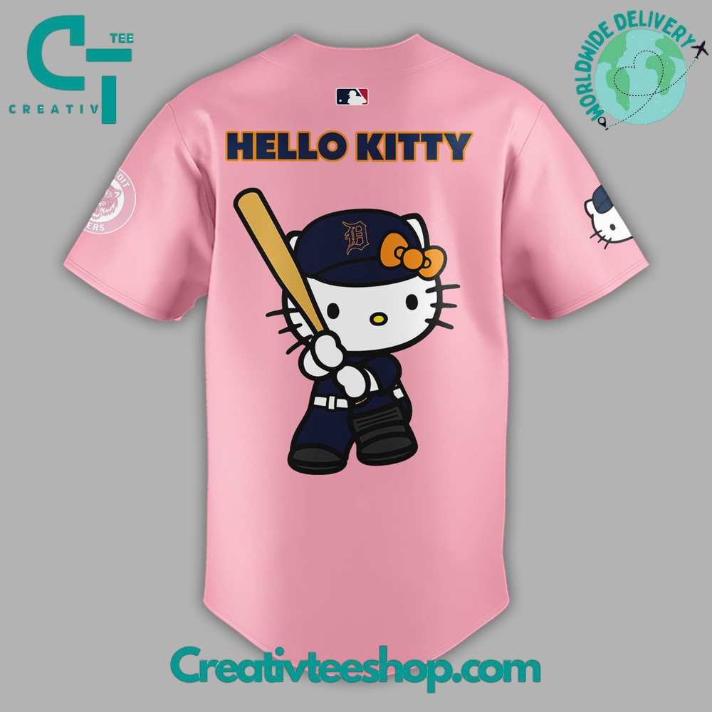 Detroit Tigers Hello Kitty Pink Jersey - Image 3