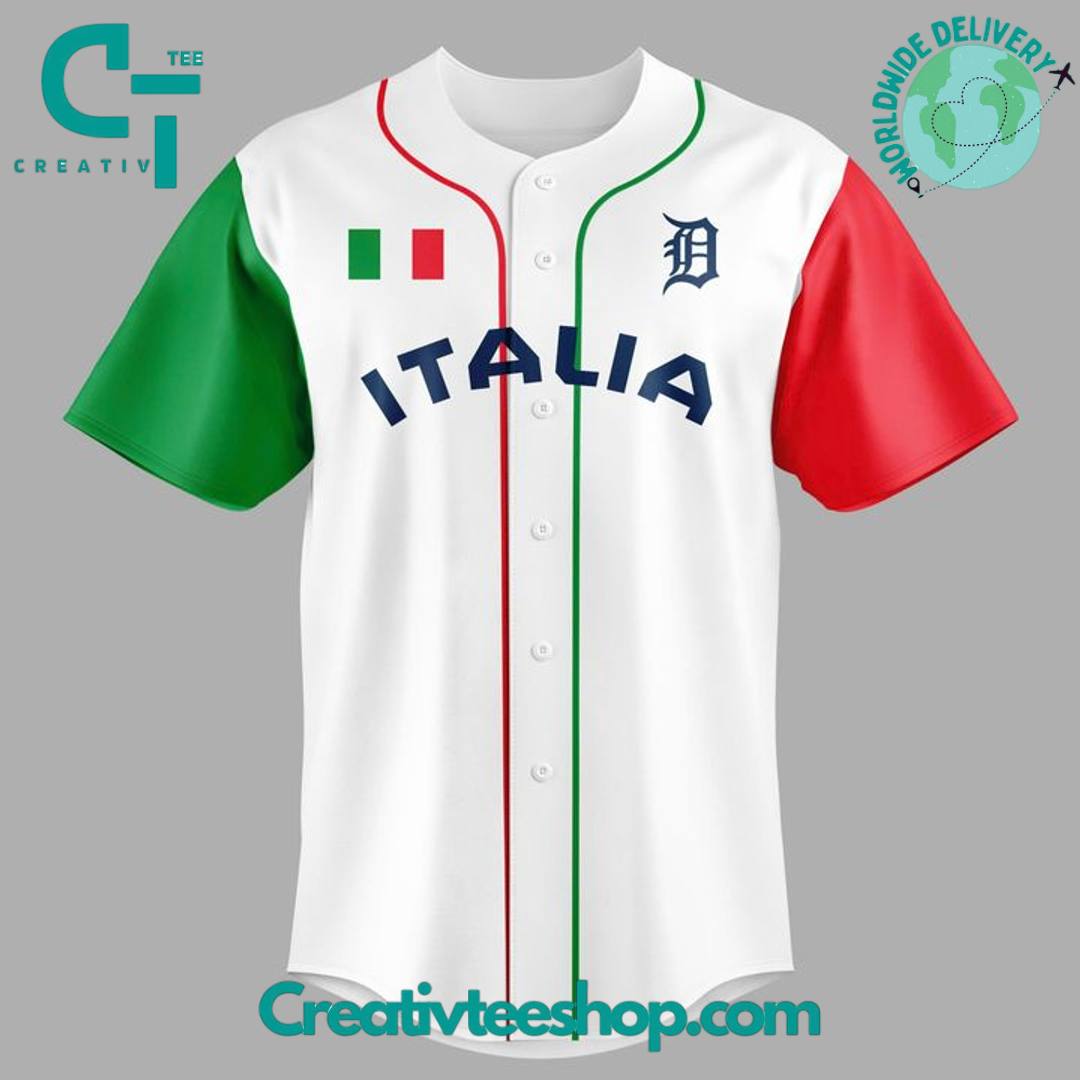 Detroit Tigers Italian Heritage Celebration Special Baseball Jersey - Image 2