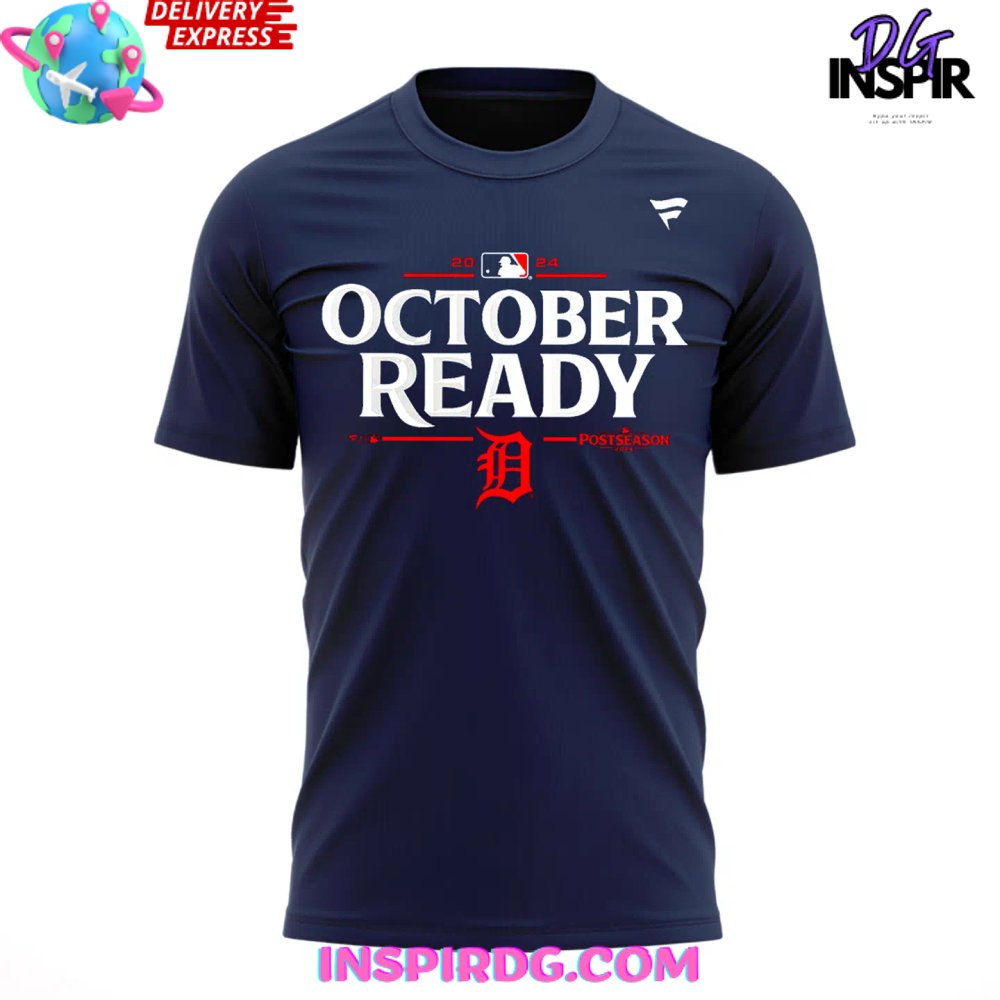 Detroit Tigers October Ready Post Season 2024 T-Shirt - Image 2