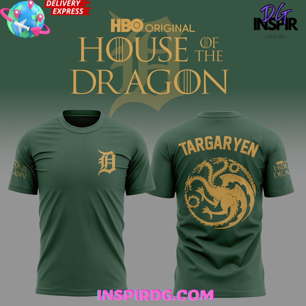 Detroit Tigers X House Of The Dragon Green T-Shirt