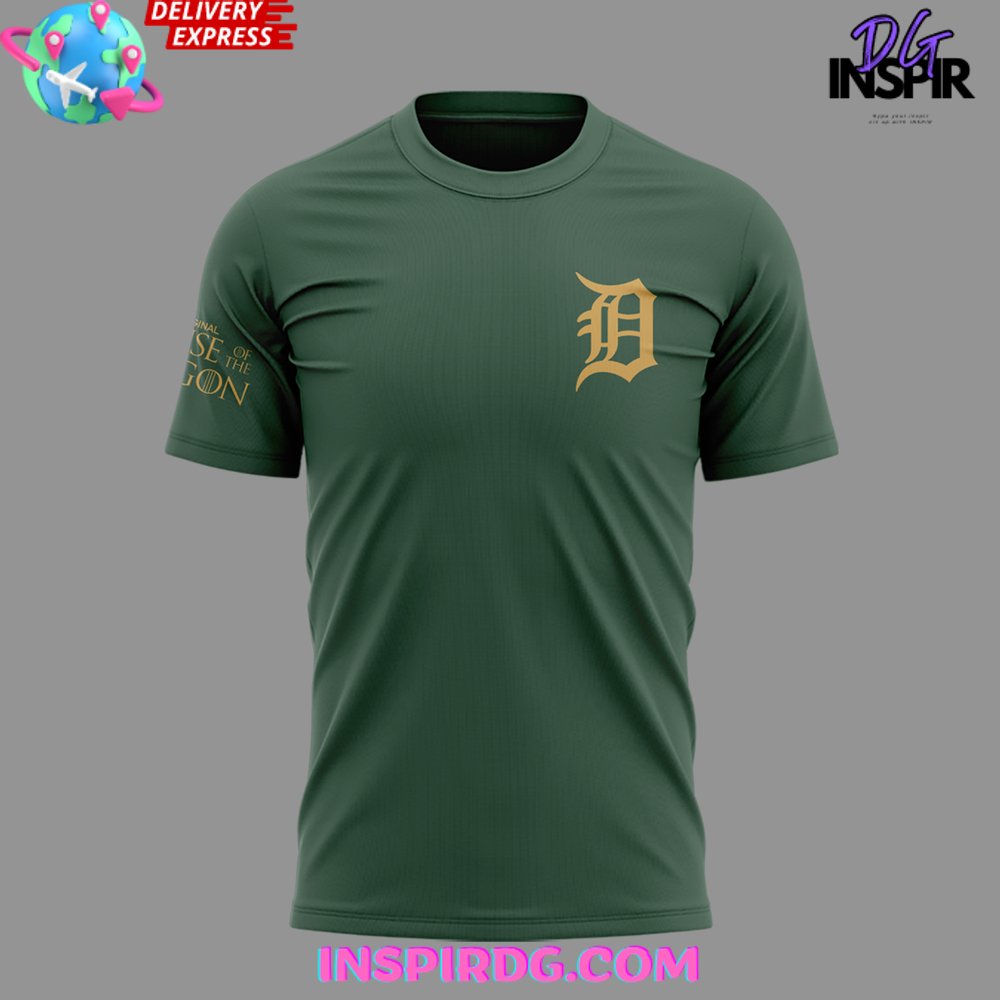 Detroit Tigers X House Of The Dragon Green T-Shirt - Image 2