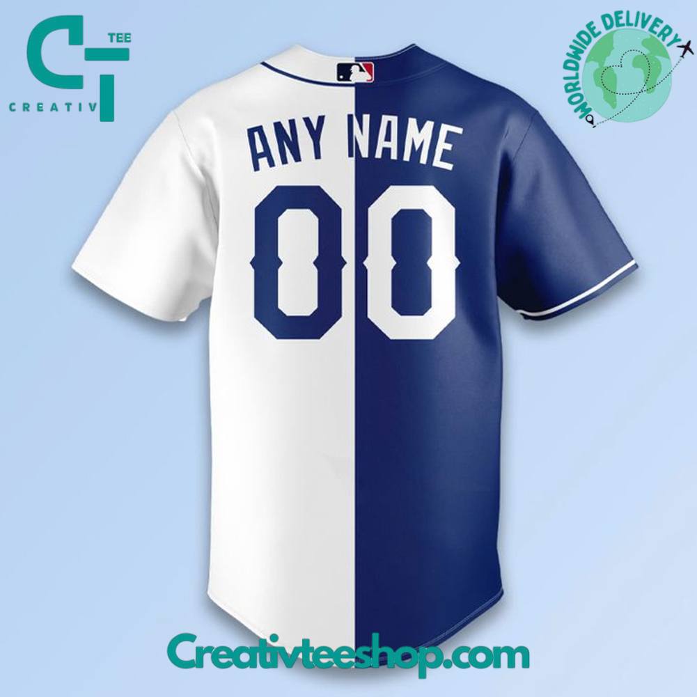 Detroit Tigers X Texas Rangers Split Design Personalized Baseball Jersey - Image 3