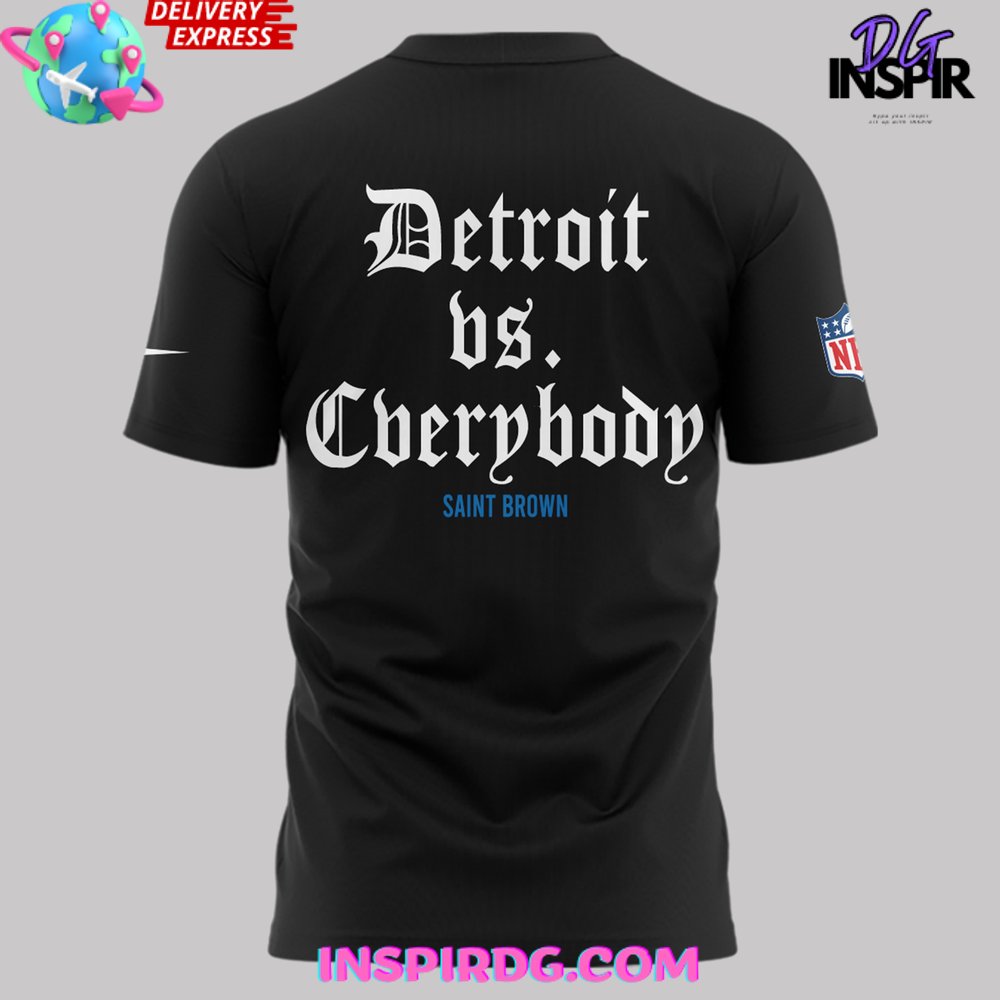 Detroit Vs Everybody Saint Brown Black T-Shirt - Image 3