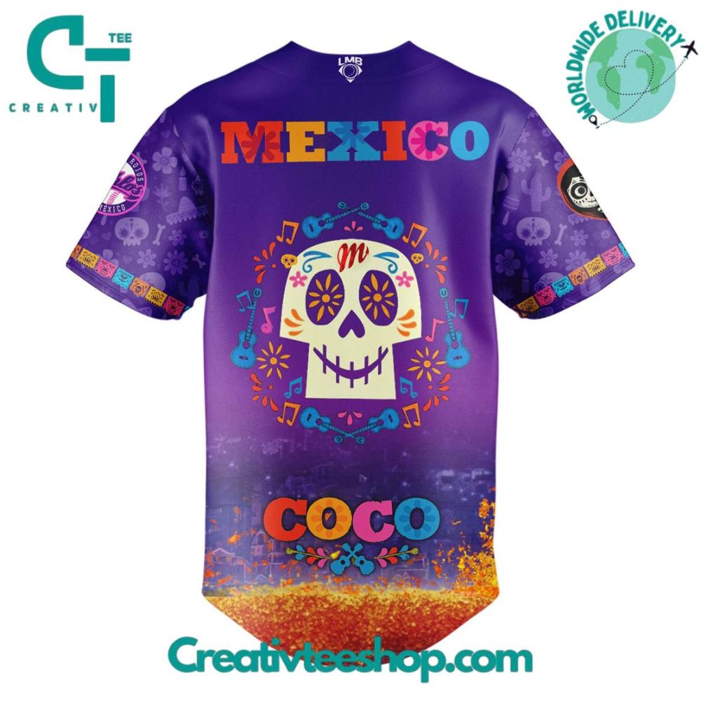 Diablos Rojos Del Mexico X Coco Movie Special Baseball Jersey - Image 3