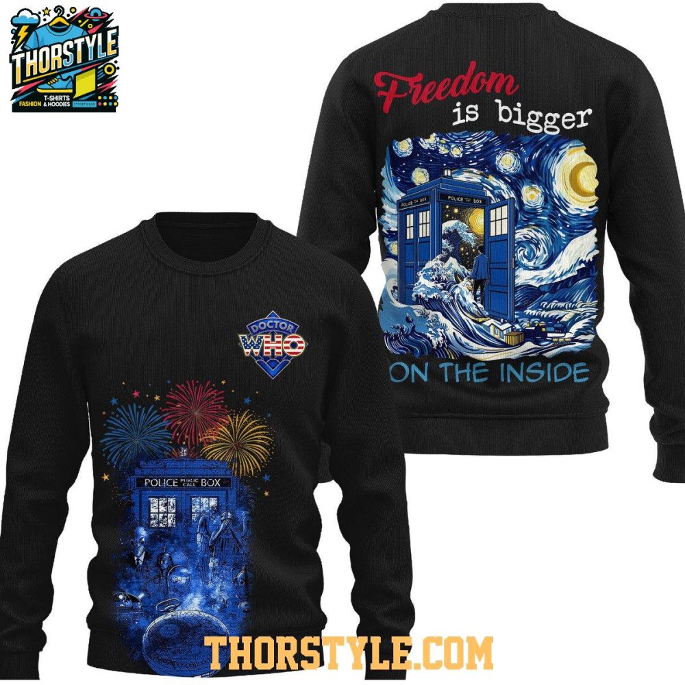 Doctor Who Freedom Is Bigger On The Inside 4Th Of July 2025 Hoodie T-Shirt - Image 3