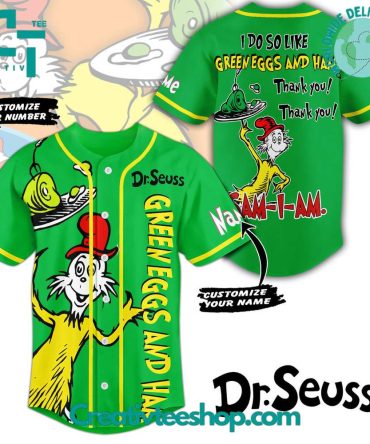 Dr.Seuss Green Eggs And Ham Baseball Jersey