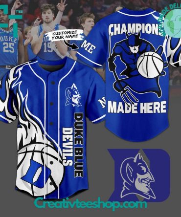 Duke Blue Devils Ncaa Basketball Champions Made Here Baseball Jersey