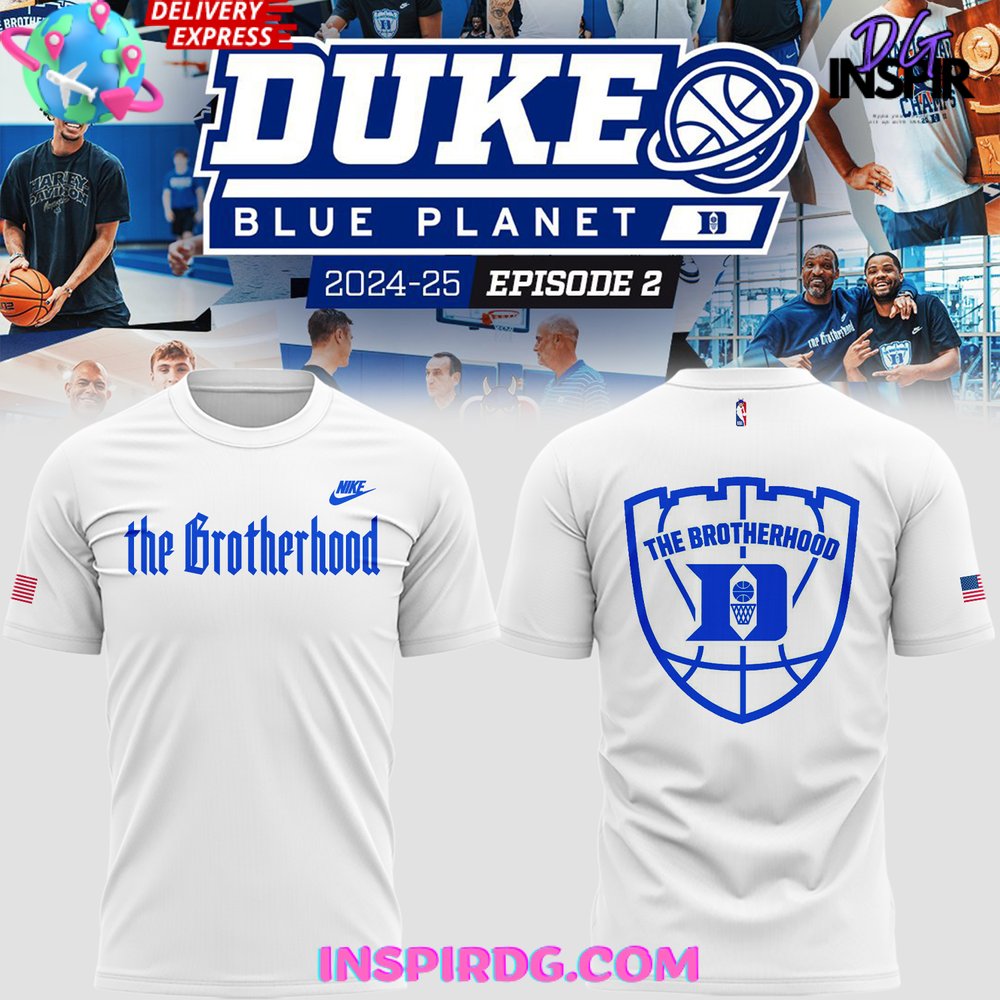 Duke Blue Planet The Brotherhood 2024 White T-Shirt