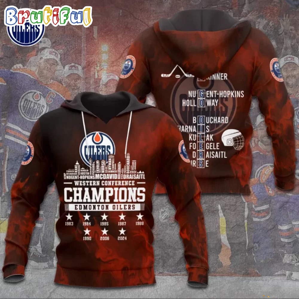 Edmonton Oilers 2024 Nhl Western Conference Champions Hoodie Shirt