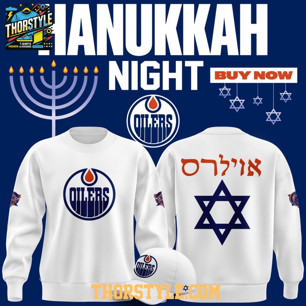 Edmonton Oilers Hanukkah Night 2026 Celebration Hoodie T-Shirt - Image 2