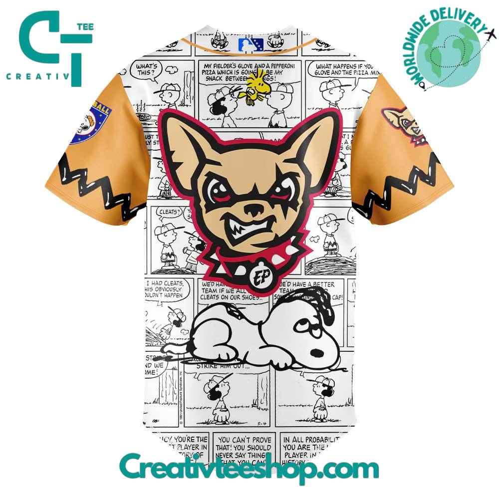 El Paso Chihuahuas 75Th Anniversary Of Peanuts Special Baseball Jersey - Image 3