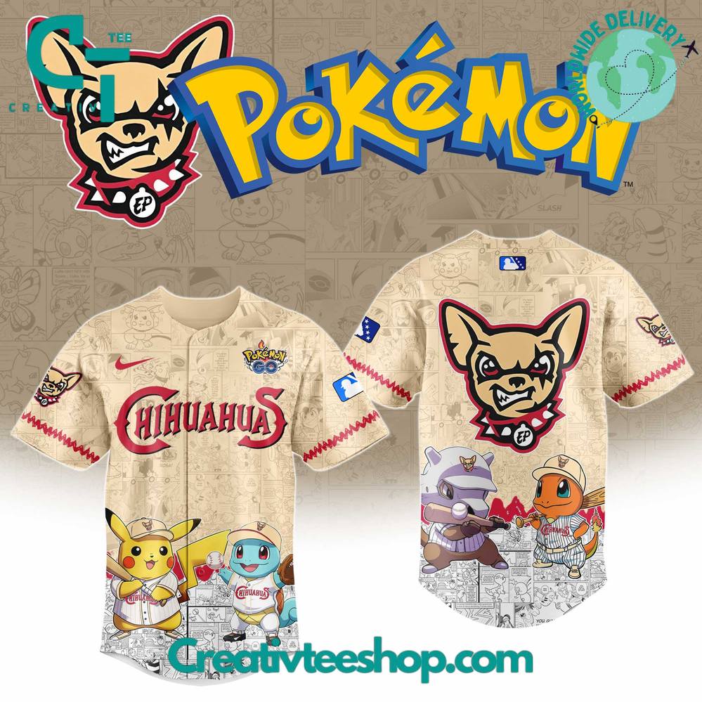 El Paso Chihuahuas X Pokemon Go Special Baseball Jersey