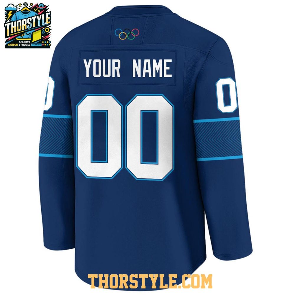 Finland 2026 Olympic Navy Team Personalized Hockey Jersey - Image 3